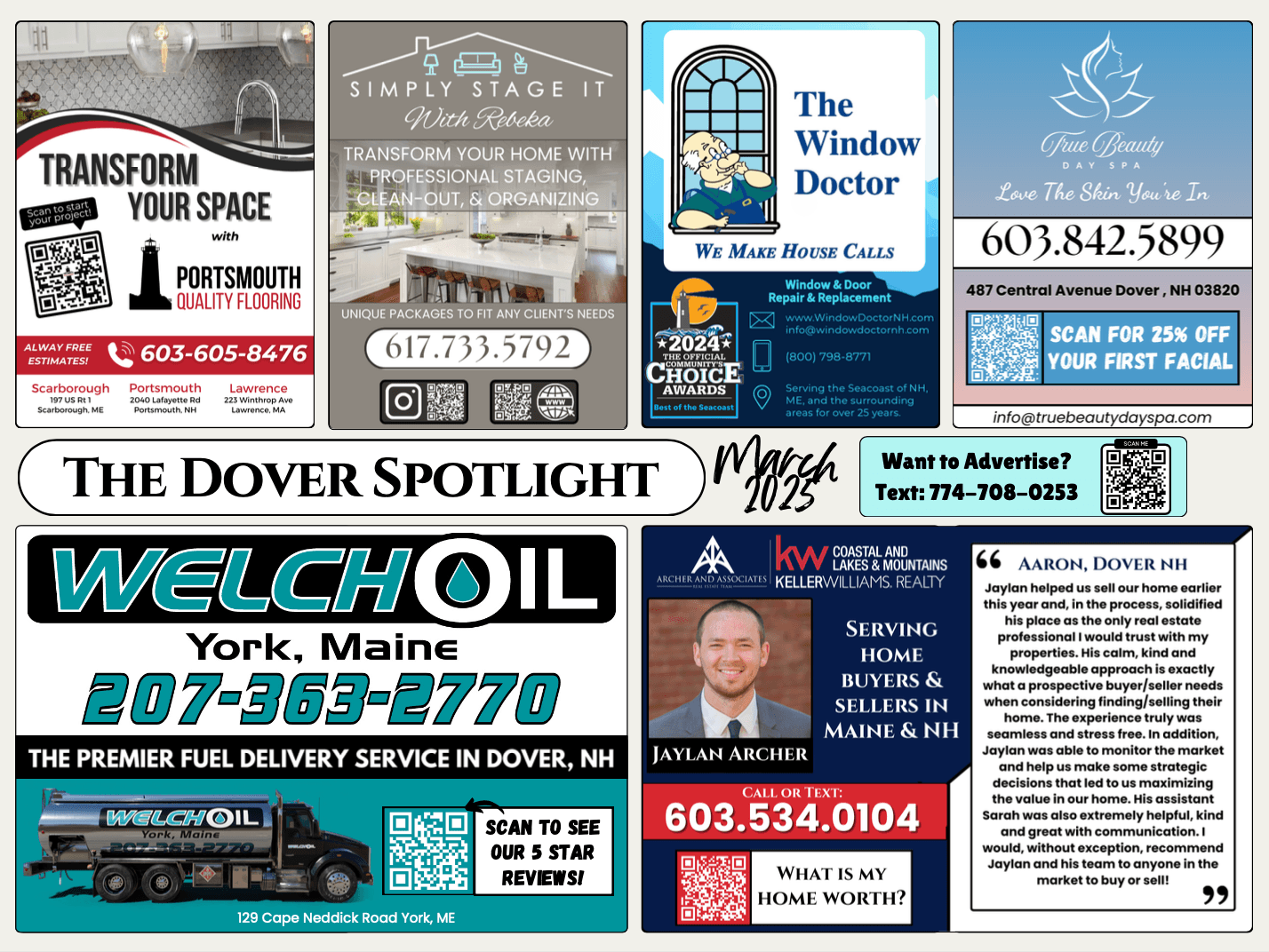 The Dover Spotlight, a real 9x12 shared postcard mailed with USPS EDDM