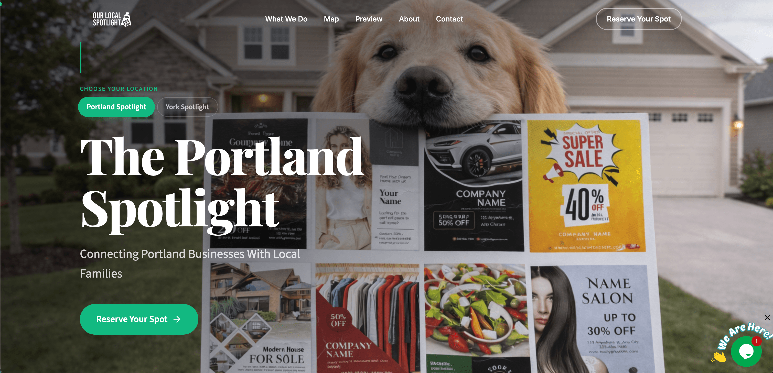 A 9x12 Sites website for a local postcard