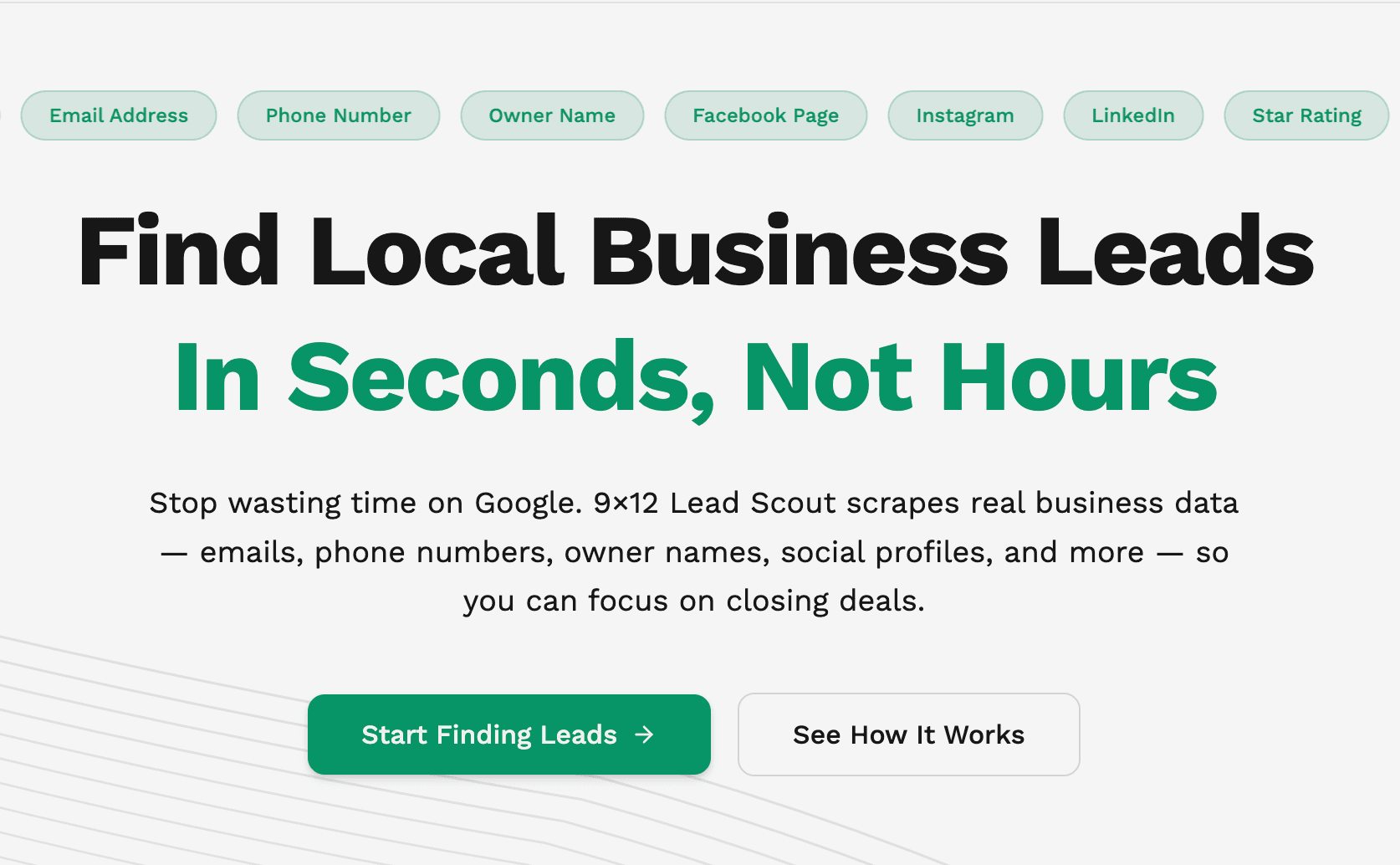 Lead Scout, which finds local business emails, phones, and owners