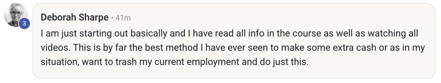 Screenshot of a member message in the 9x12 Method community